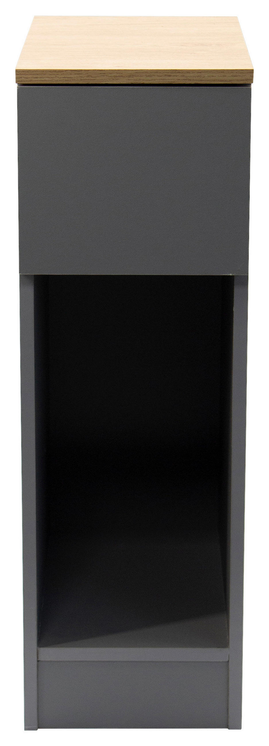 NACHTSCHRANK 19,6/60/33 cm, Grau, Eiche Artisan,  - Eiche Artisan/Grau, Basics, Holzwerkstoff (19,6/60/33cm) - Boxxx