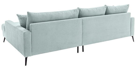 ECKSOFA  in Cord Blaugrau  280/173 cm  - Blaugrau/Schwarz, KONVENTIONELL, Textil/Metall (280/173cm) - Hom`in