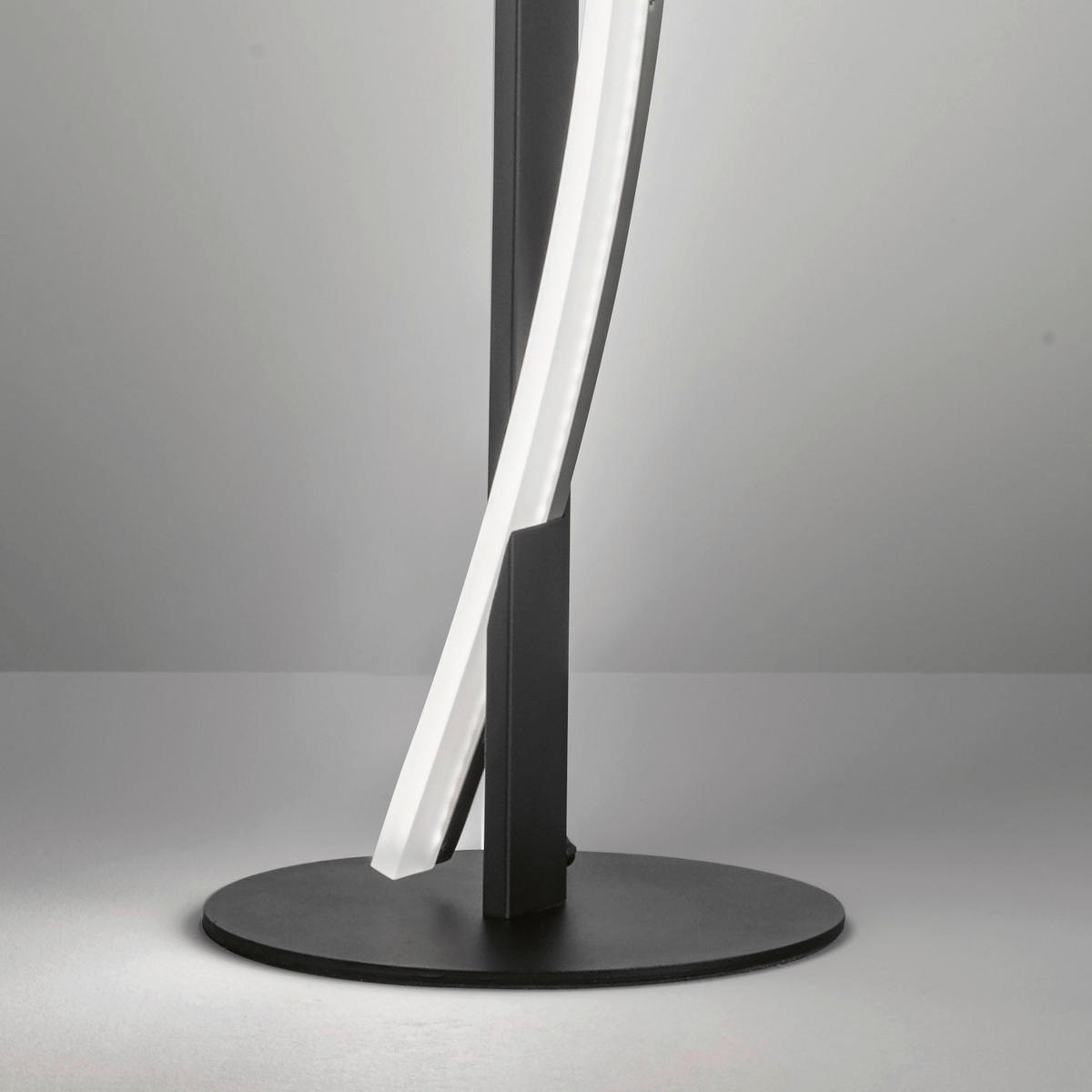 LED-STEHLEUCHTE    - Schwarz/Weiß, Design, Kunststoff/Metall (144,5cm) - Fischer & Honsel