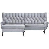 ECKSOFA Webstoff Hellgrau  - Hellgrau/Schwarz, Design, Holz/Textil (165/237cm) - Stylife
