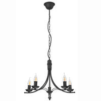KRONLEUCHTER 58/100 cm   - Schwarz Hochglanz, KONVENTIONELL, Metall (58/100cm)