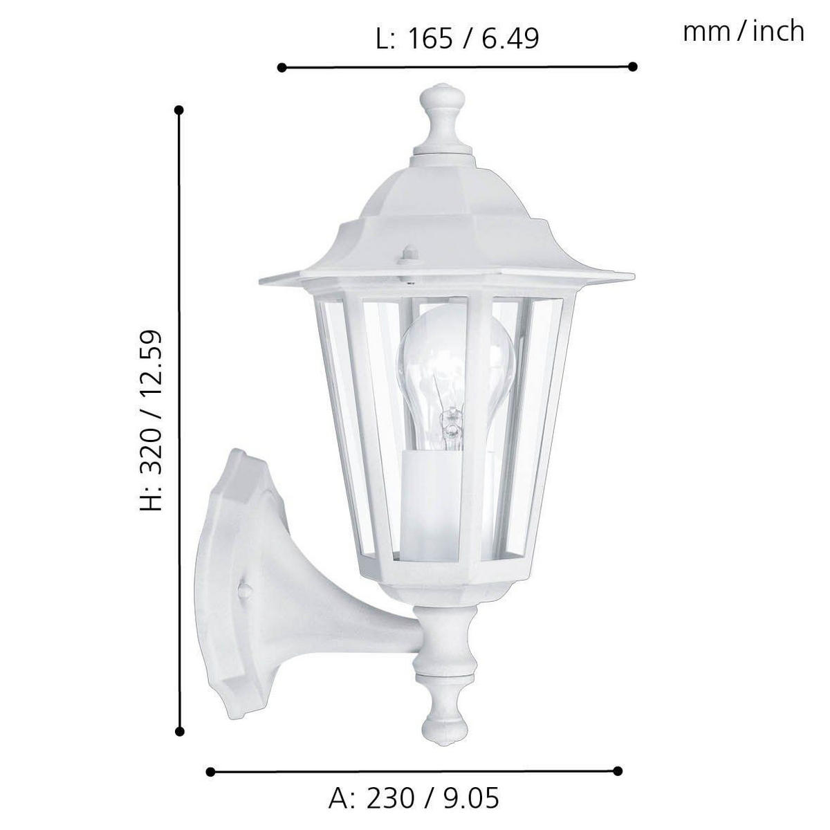 AUSSENWANDLEUCHTE - Klar/Weiss, Basics, Glas/Metall (16,5cm) - Eglo