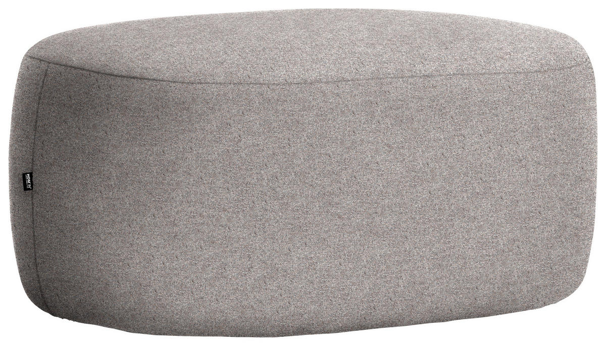 HOCKER in Textil Greige  - Greige/Schwarz, MODERN, Kunststoff/Textil (88/43/66cm) - Hom`in