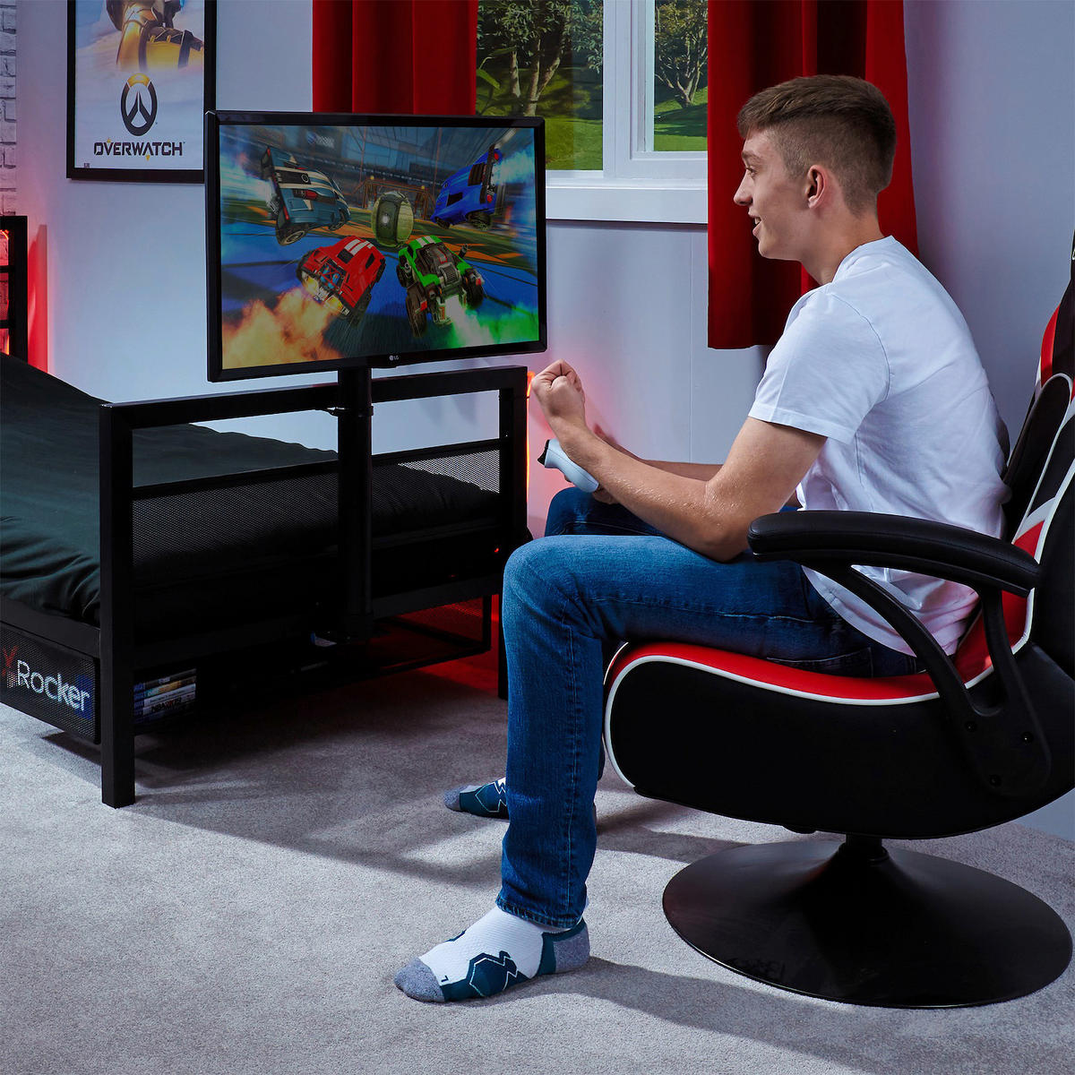 METALLBETT 90/190 cm  in Schwarz  - Schwarz, MODERN, Metall (90/190cm) - X Rocker