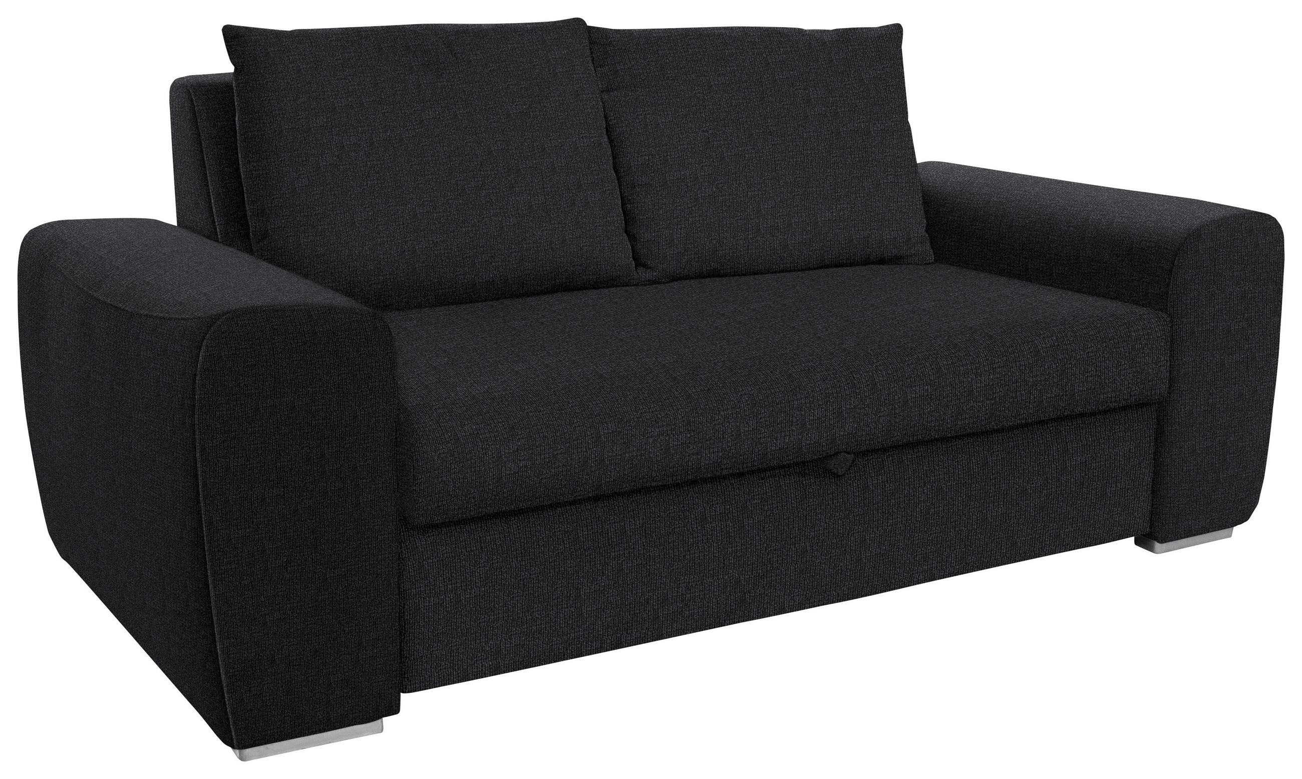 SCHLAFSOFA in Textil Anthrazit  - Chromfarben/Anthrazit, Design, Holz/Textil (199/92/97cm) - Livetastic