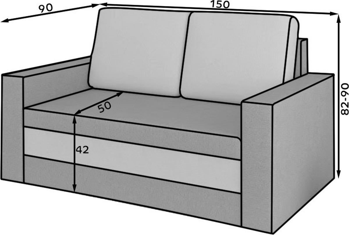 SCHLAFSOFA in Samt Grau  - Schwarz/Grau, Design, Kunststoff/Textil (150/90/90cm) - MID.YOU