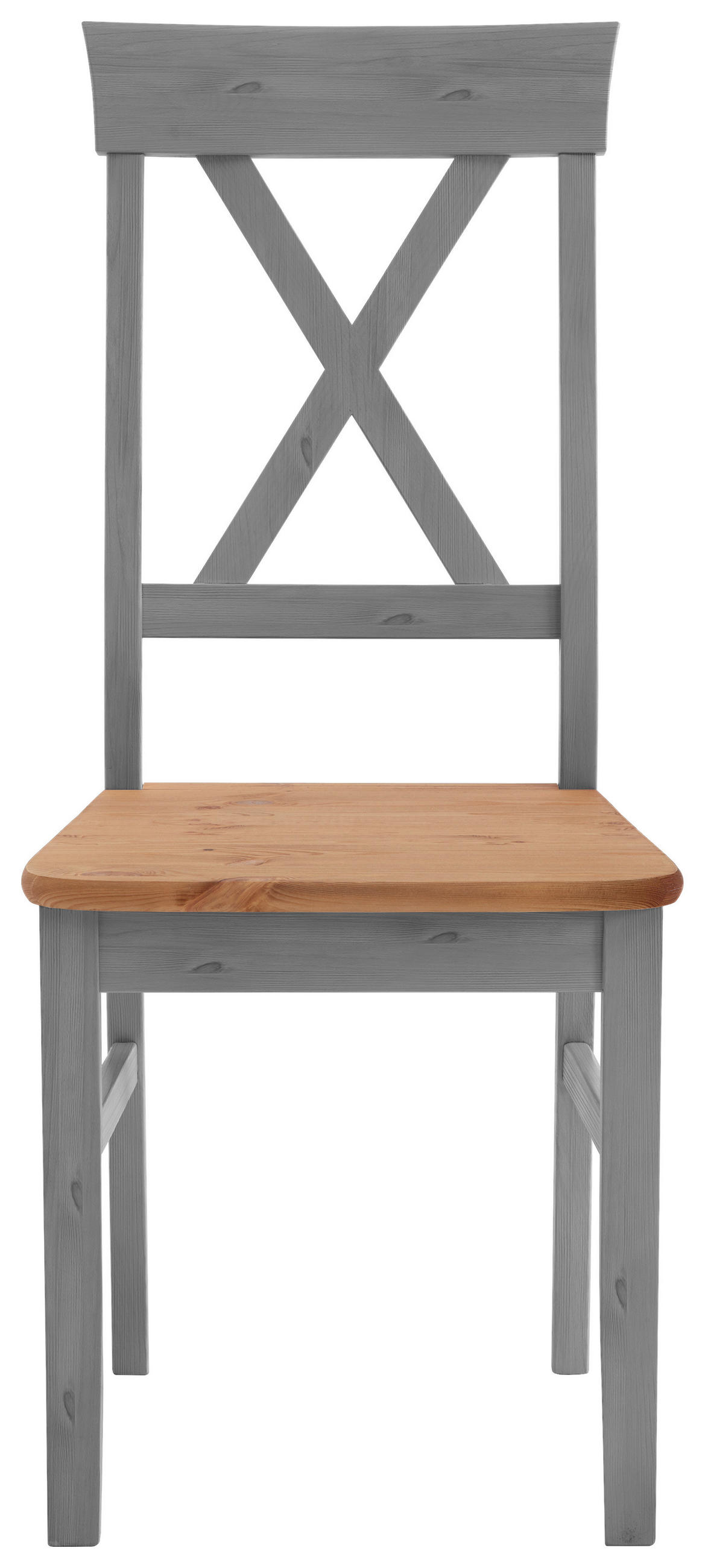 STUHL Grau, Laugenfarbig Kiefer massiv  - Laugenfarbig/Grau, ROMANTIK / LANDHAUS, Holz (45/94/43cm) - Boxxx