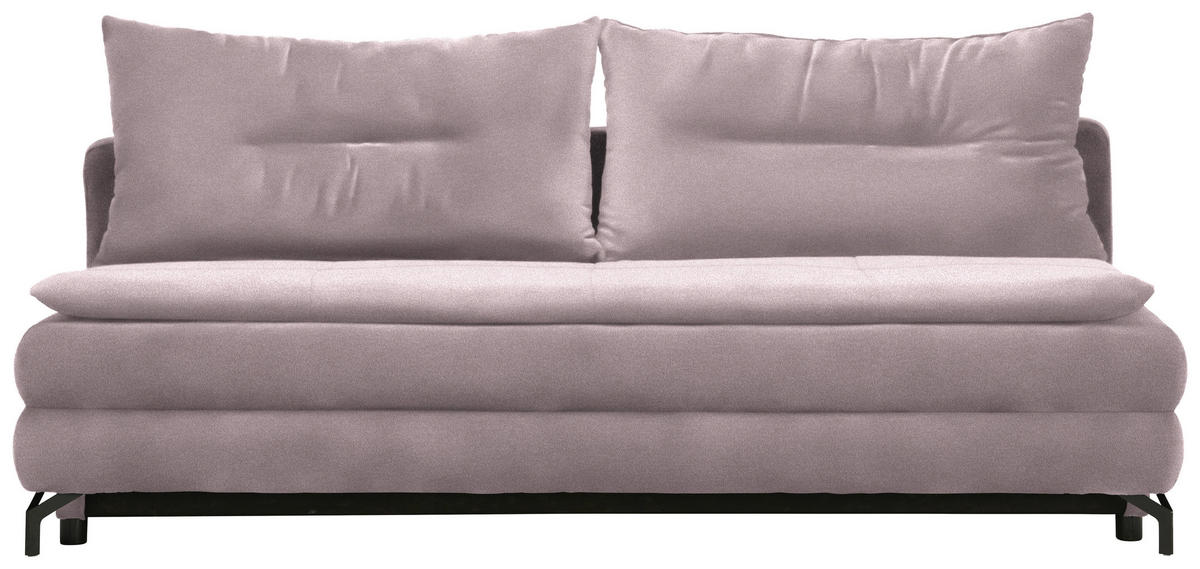 KANAPÉÁGY rózsaszín  - fekete/rózsaszín, Modern, textil/fém (208/73/92/102cm) - Novel