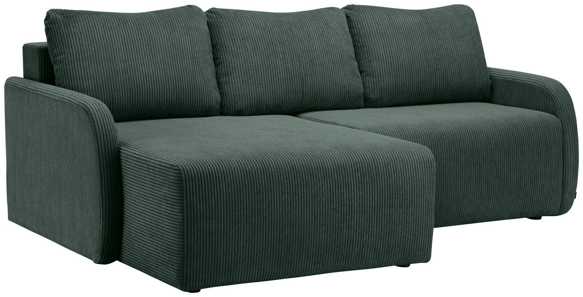 KUTNA GARNITURA tekstil  tamno zelena   - tamno zelena/crna, Konvencionalno, tekstil/plastika (217/146cm) - Carryhome