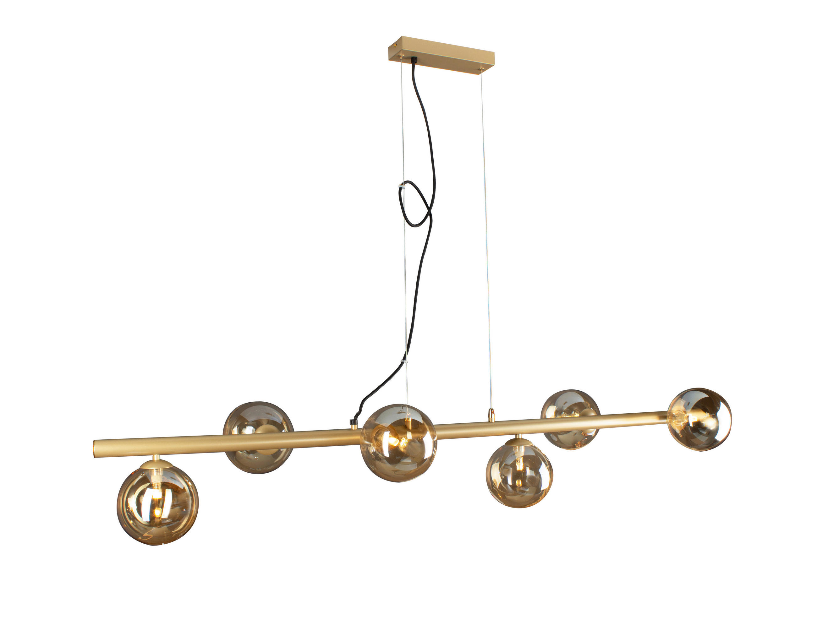 HÄNGELEUCHTE 36/200/144 cm   - Champagner/Messingfarben, Design, Glas/Metall (36/200/144cm)