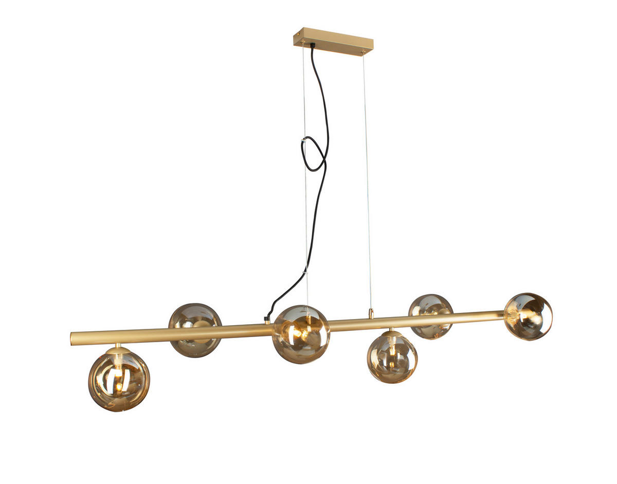 HÄNGELEUCHTE 36/200/144 cm   - Champagner/Messingfarben, Design, Glas/Metall (36/200/144cm)