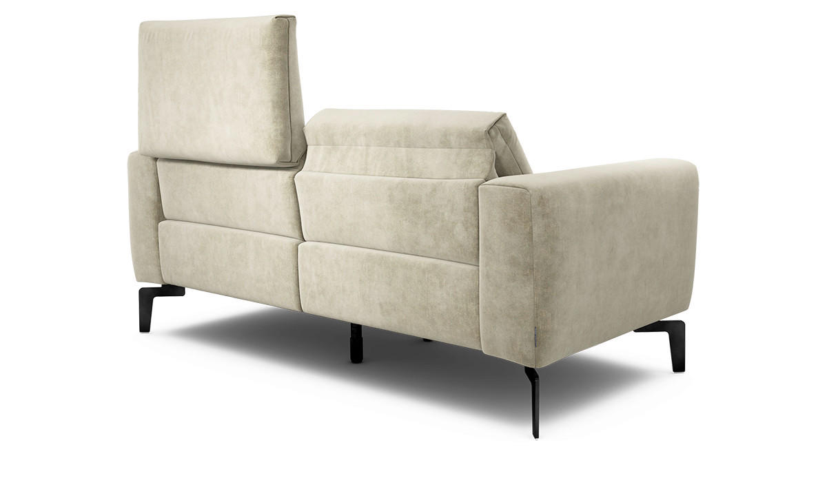 2-SITZER-SOFA Samt Naturfarben  - Schwarz/Naturfarben, Design, Textil/Metall (180/86/86-94cm) - SENSOO