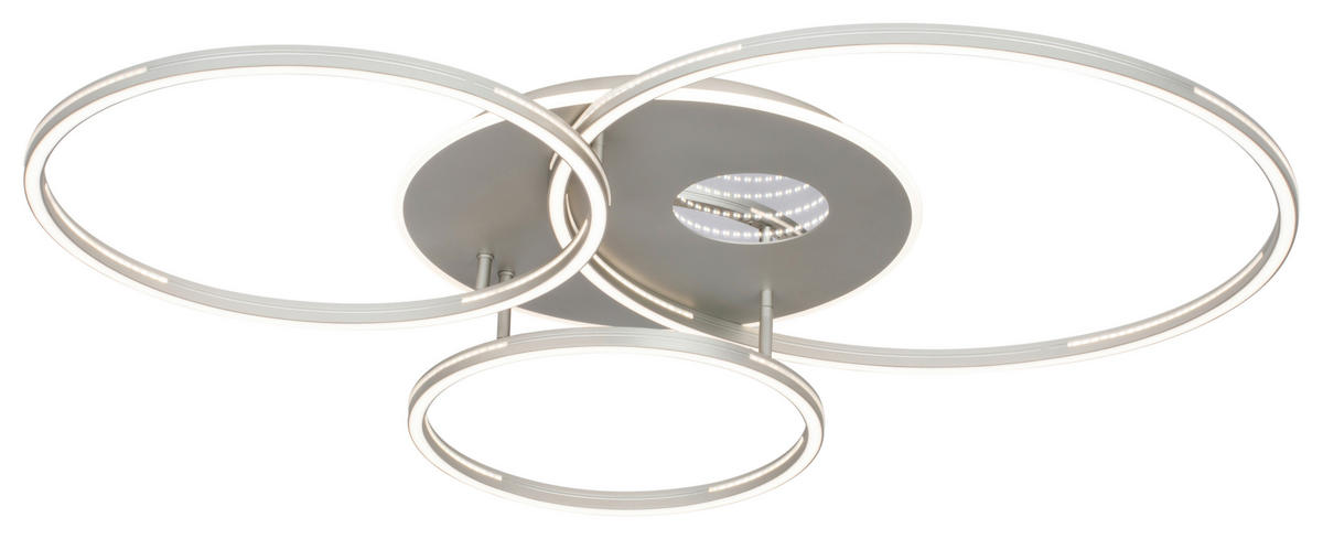 LED-DECKENLEUCHTE Oria 111/86/13 cm  - Nickelfarben, Design, Kunststoff/Metall (111/86/13cm) - Novel