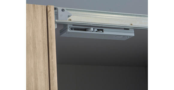 DREHTÜRENSCHRANK in Weiß, Sonoma Eiche - Alufarben/Weiß, KONVENTIONELL, Holzwerkstoff/Kunststoff (200,1/190,5/61,6cm) - Carryhome