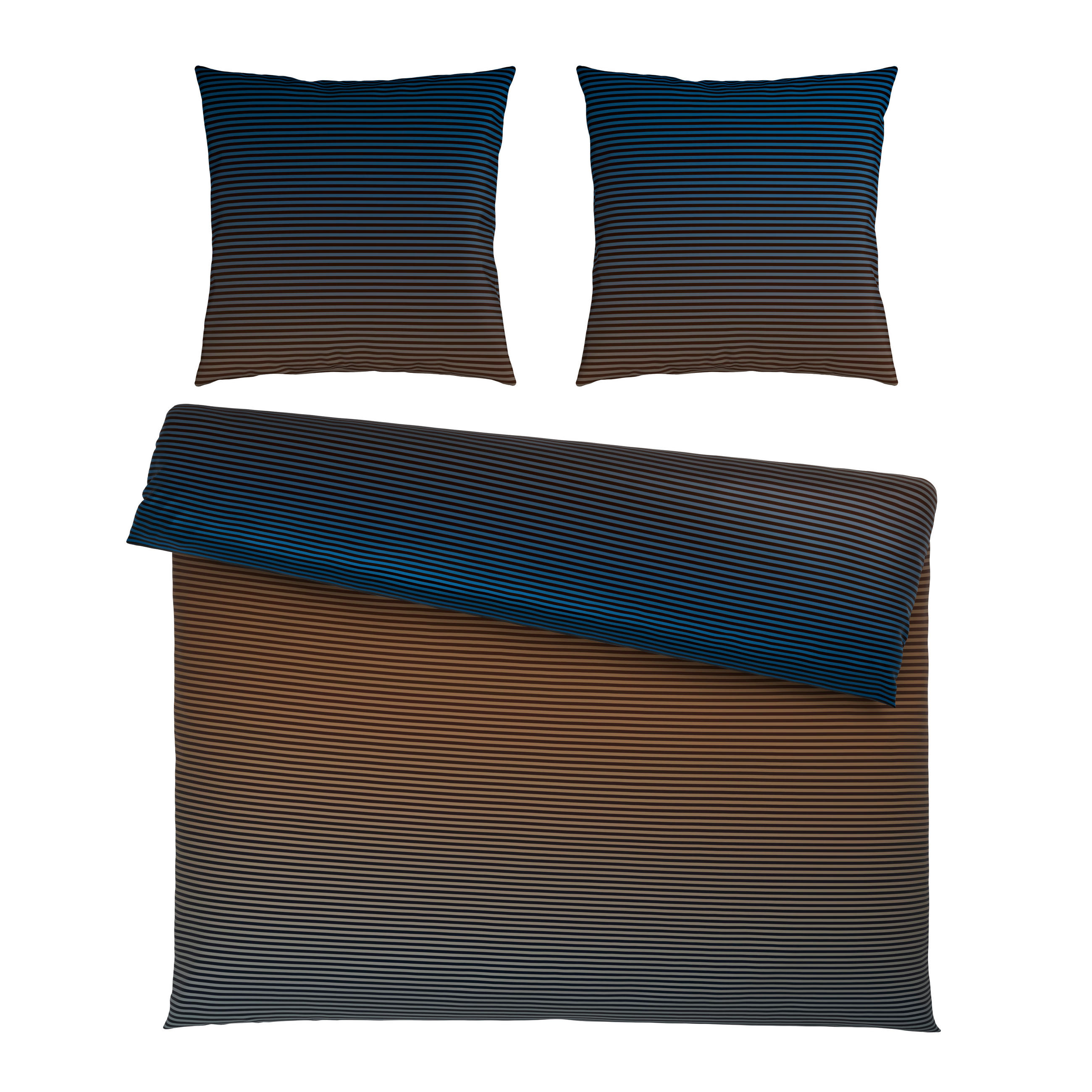 BETTWÄSCHE 3-teilig Satin 200/200 cm  - Blau/Gelb, Textil (200/200cm) - Novel