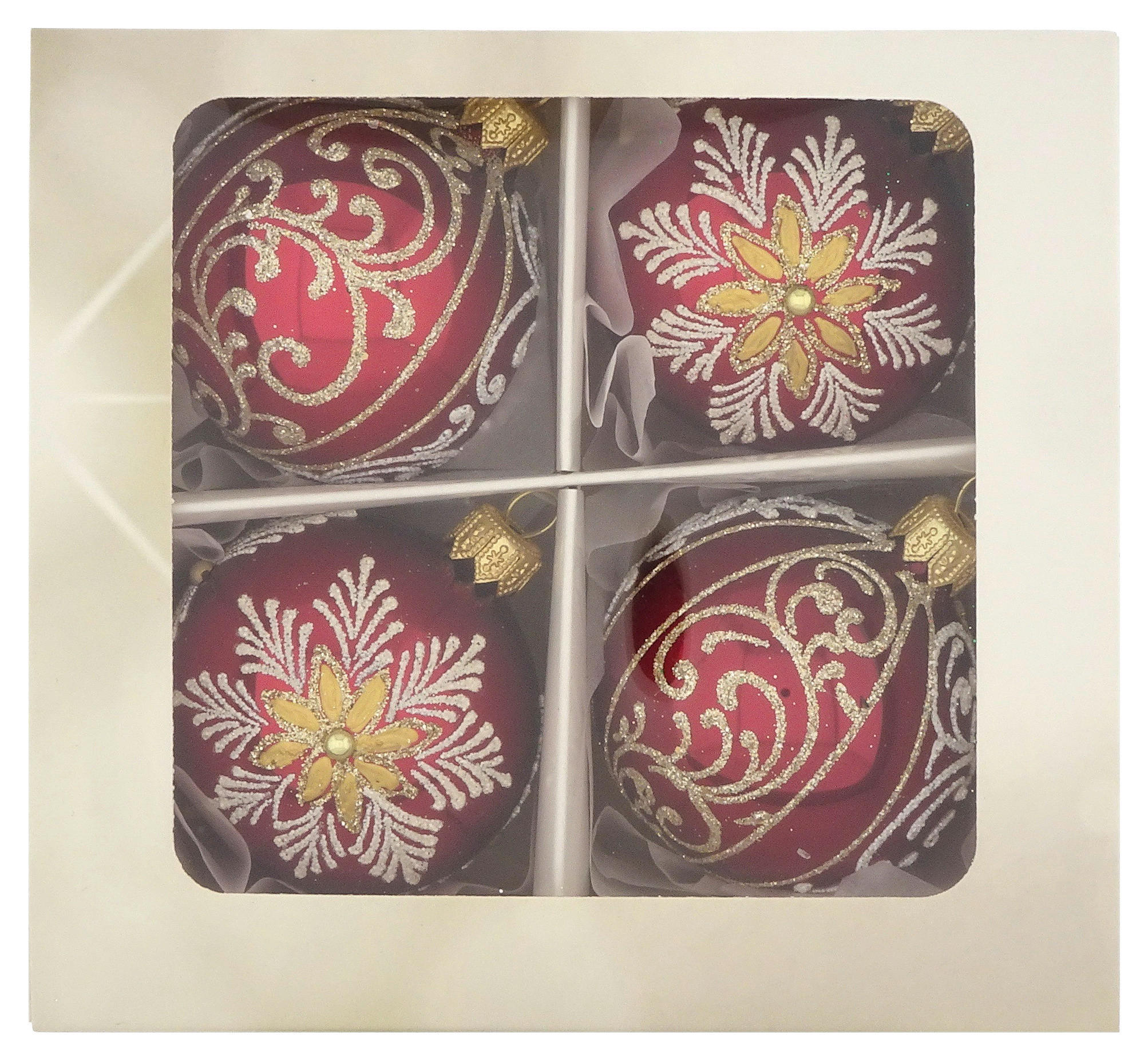 CHRISTBAUMKUGEL-SET 6 cm  - Rot, LIFESTYLE, Glas/Metall (6cm) - X-Mas