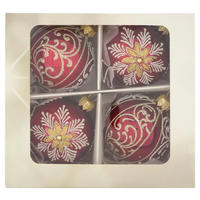 CHRISTBAUMKUGEL-SET 6 cm  - Rot, LIFESTYLE, Glas/Metall (6cm) - X-Mas