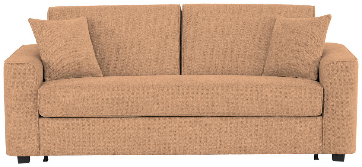 SCHLAFSOFA in Textil Kupferfarben  - Schwarz/Kupferfarben, Design, Kunststoff/Textil (205/83/100cm) - Livetastic
