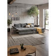 ECKSOFA in Flachgewebe Grau  294/173 cm  - Chromfarben/Weiß, Design, Kunststoff/Textil (294/173cm) - Carryhome