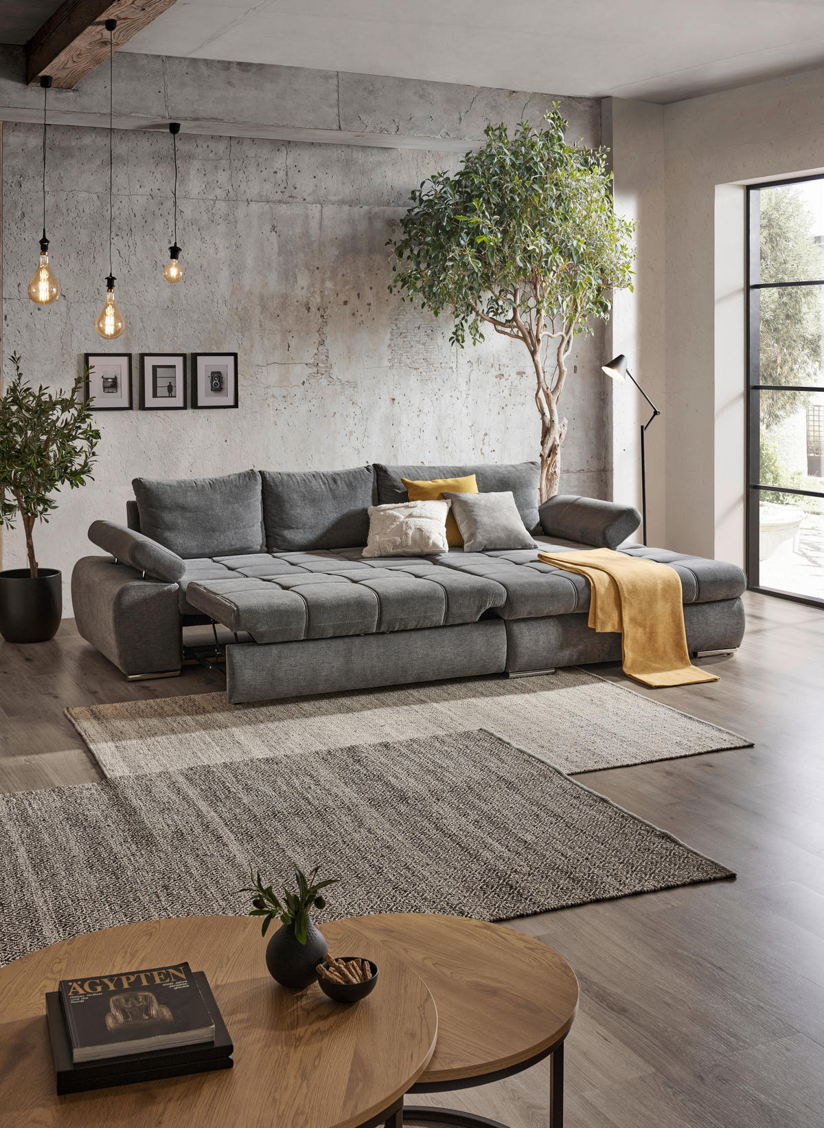 SAROKKANAPÉ textil szürke  - krómszínű/fehér, Design, műanyag/textil (294/173cm) - Carryhome