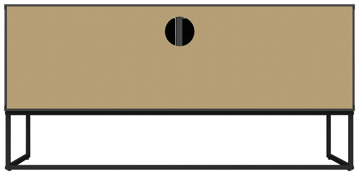 NÍZKÁ KOMODA, černá, 118/57/43 cm - černá, Design, kov/kompozitní dřevo (118/57/43cm)