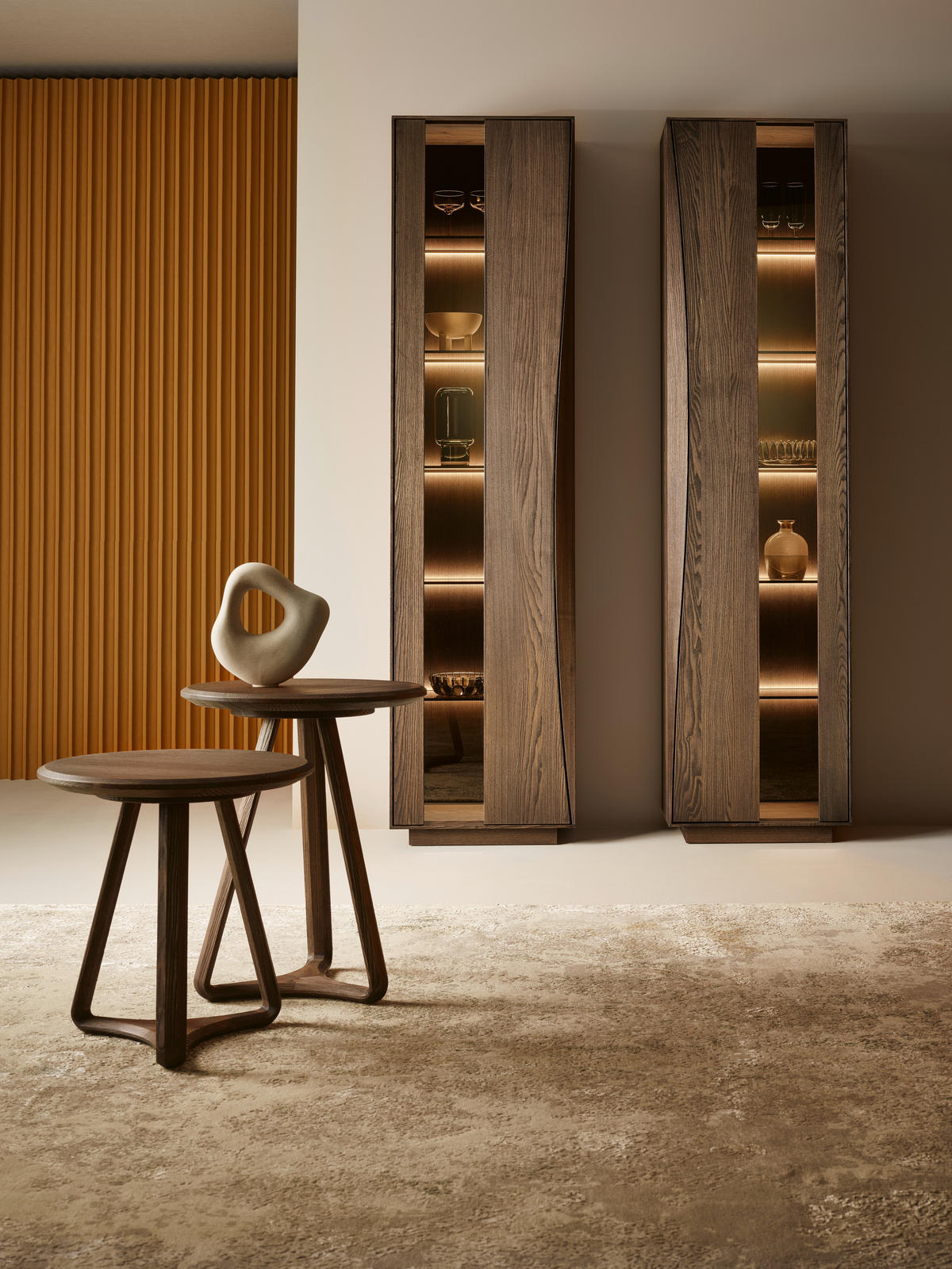 VITRINE Eschefarben  50/198,6/35 cm  - Eschefarben, Natur, Glas/Holz (50/198,6/35cm) - Anrei