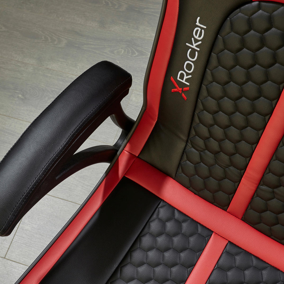 HERNÍ KŘESLO, vzhled kůže, červená, černá - černá/červená, Moderní, textil/plast (65/102,5/78cm) - X Rocker