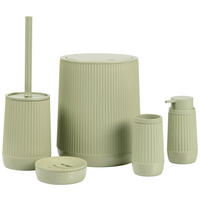 BAD-ACCESSOIRE-SET Kunststoff  - Salbeigrün, Design, Kunststoff - Novel