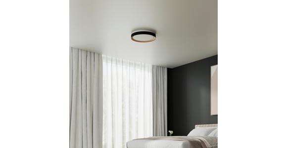 LED-DECKENLEUCHTE Nashville 48/8 cm  - Schwarz/Sonoma Eiche, Basics, Kunststoff/Metall (48/8cm) - Novel