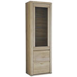 VITRINE in massiv Eiche Alteiche  - Alteiche/Grau, KONVENTIONELL, Glas/Holz (66,4/203,6/37,7cm) - Voleo