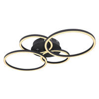 LED-DECKENLEUCHTE 65,5/40,6/7,5 cm   - Schwarz, Design, Kunststoff/Metall (65,5/40,6/7,5cm) - Globo