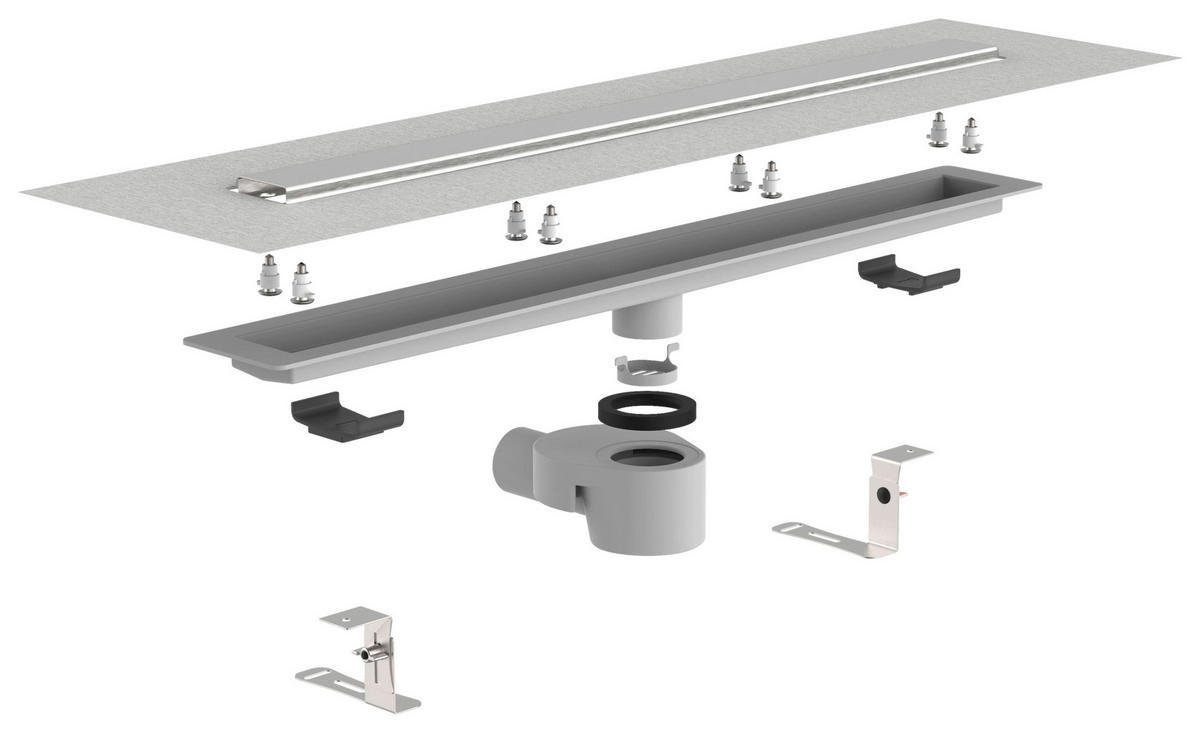 DUSCHRINNE Edelstahlfarben   - Edelstahlfarben, Basics, Metall (80cm) - Schütte