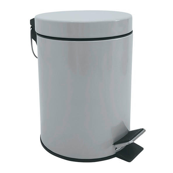 TRETEIMER 3 l  Metall  - Hellgrau/Schwarz, Basics, Kunststoff/Metall (17/25cm)