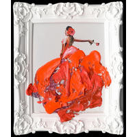 ÖLGEMÄLDE Menschen 60/70 cm  - Rot/Weiß, Trend, Papier/Kunststoff (60/70cm) - Monee