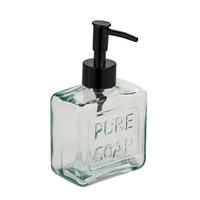 SEIFENSPENDER Kunststoff, Glas  - Transparent/Schwarz, Basics, Glas/Kunststoff (9/15,5/5cm) - Wenko