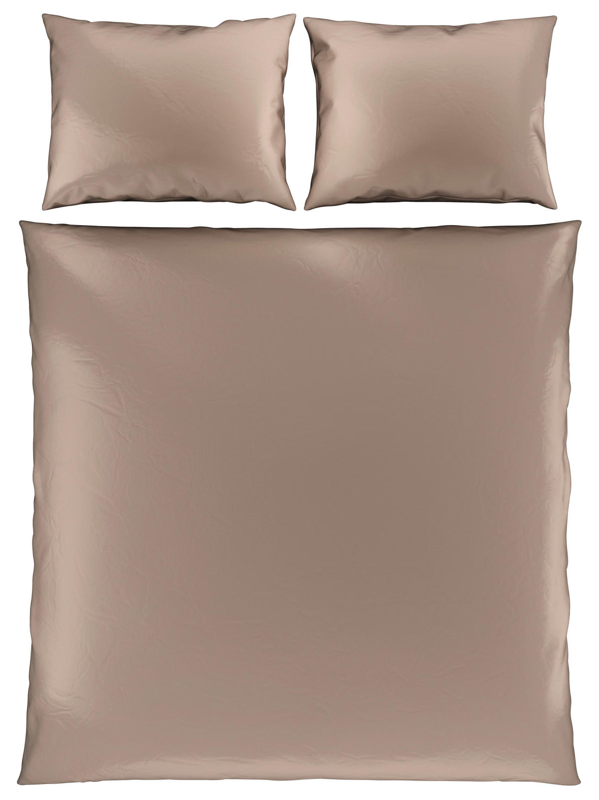 POVLEČENÍ, satén, šedohnědá, 200/220 cm - šedohnědá, Basics, textil (200/220cm) - Novel