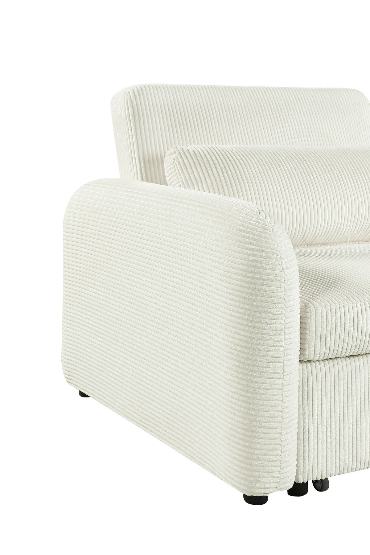 SCHLAFSESSEL PIANA Cord Creme Liegefunktion  - Creme/Schwarz, Design, Kunststoff/Textil (108/86/90cm) - MID.YOU