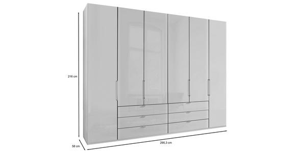 FALTTÜRENSCHRANK 300/216/58 cm 6-türig  - Chromfarben/Weiß, KONVENTIONELL, Glas/Holzwerkstoff (300/216/58cm) - Dieter Knoll