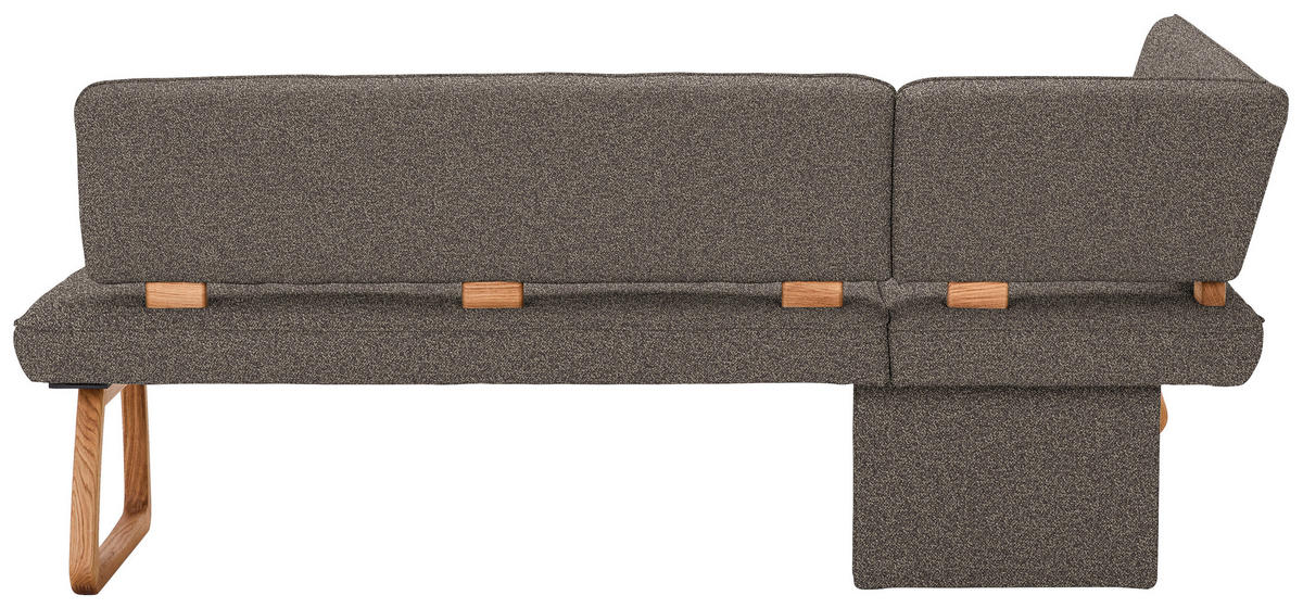 ECKBANK 155/208 cm Webstoff, Mikrofaser Grau Eiche vollmassiv   - Grau, KONVENTIONELL, Holz/Textil (155/208cm) - Venda