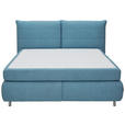 BOXSPRINGBETT 160/200 cm  in Blau  - Blau/Edelstahlfarben, KONVENTIONELL, Textil (160/200cm) - Dieter Knoll