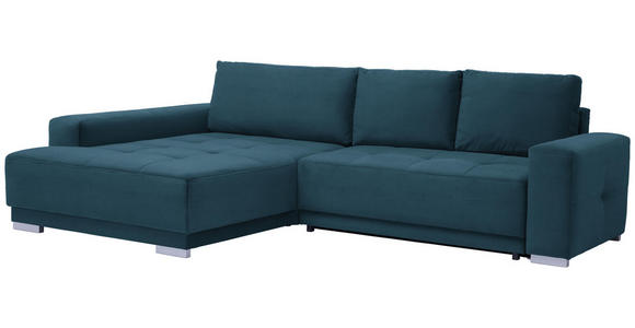 WOHNLANDSCHAFT in Textil Blau - Blau/Silberfarben, Design, Holz/Textil (195/293cm) - Cantus