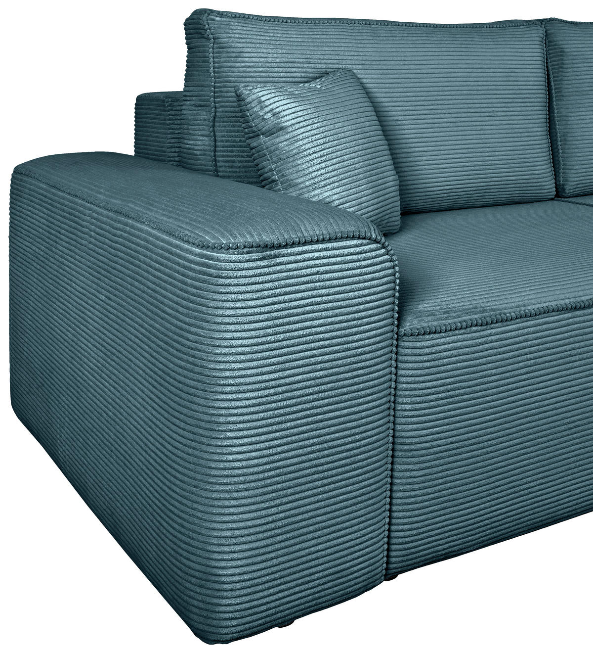 SCHLAFSOFA  mit Rücken echt, Armteil links, Armteil rechts Cord Blau  - Blau/Schwarz, Design, Kunststoff/Textil (261/95/108cm) - Xora