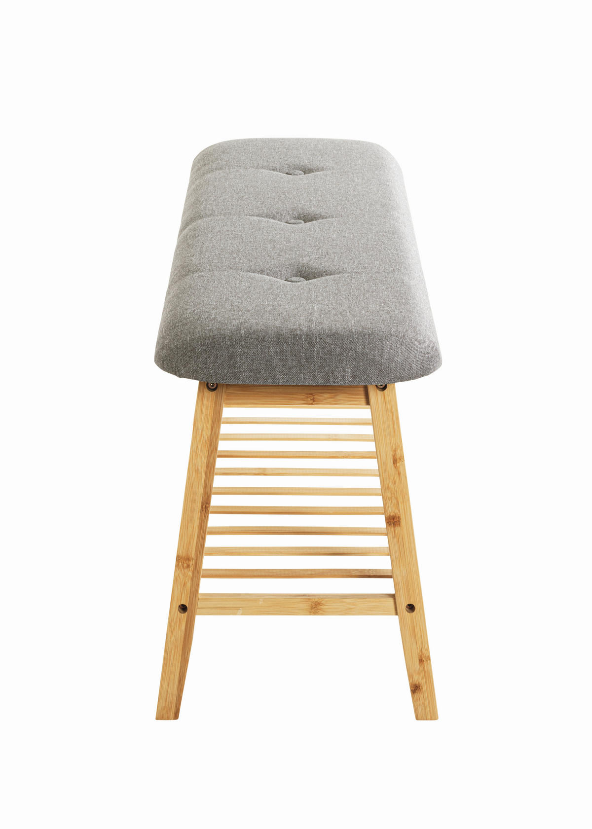 Bancă Depozitare Pantofi 100/44/30 cm  - culoare natur/gri, lemn/textil (100/44/30cm) - Xora
