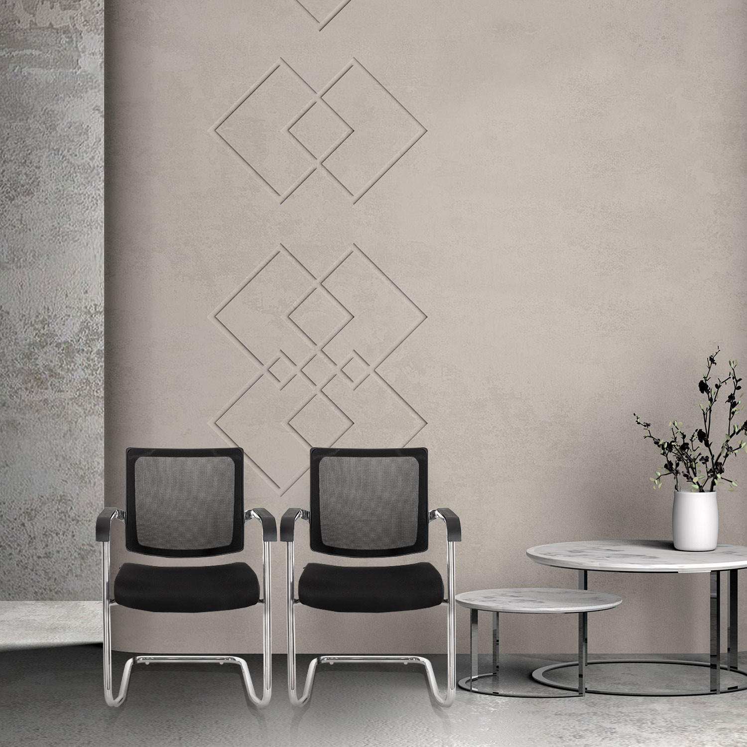 BESUCHERSTUHL Schwarz  - Schwarz, MODERN, Kunststoff/Textil (48/90/58cm) - MID.YOU