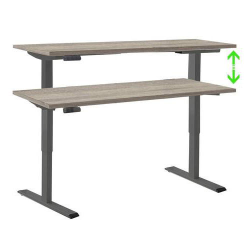 SCHREIBTISCH höhenverstellbar, Memoryschalter, USB-Anschlüsse  - Anthrazit/Sonoma Eiche, MODERN, Holzwerkstoff/Metall (138/67/69-119cm) - MID.YOU