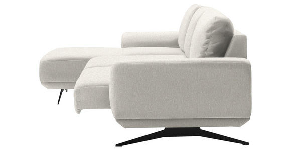 ECKSOFA in Webstoff Creme  - Creme/Schwarz, Design, Textil/Metall (172/320cm) - Valnatura