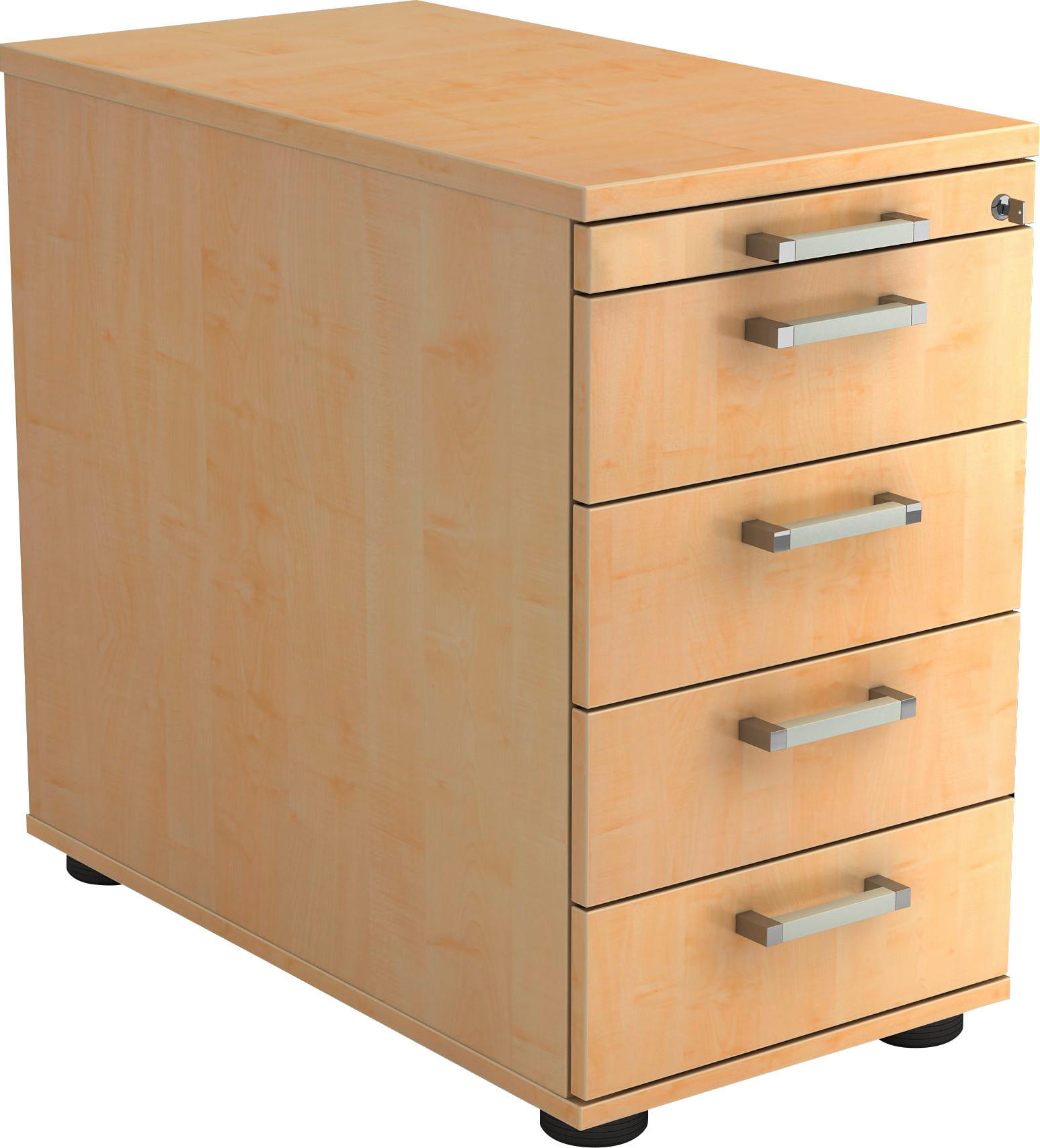 ANSTELLCONTAINER Ahornfarben  - Ahornfarben/Alufarben, KONVENTIONELL, Holzwerkstoff/Kunststoff (42,8/72-76/80cm) - Venda