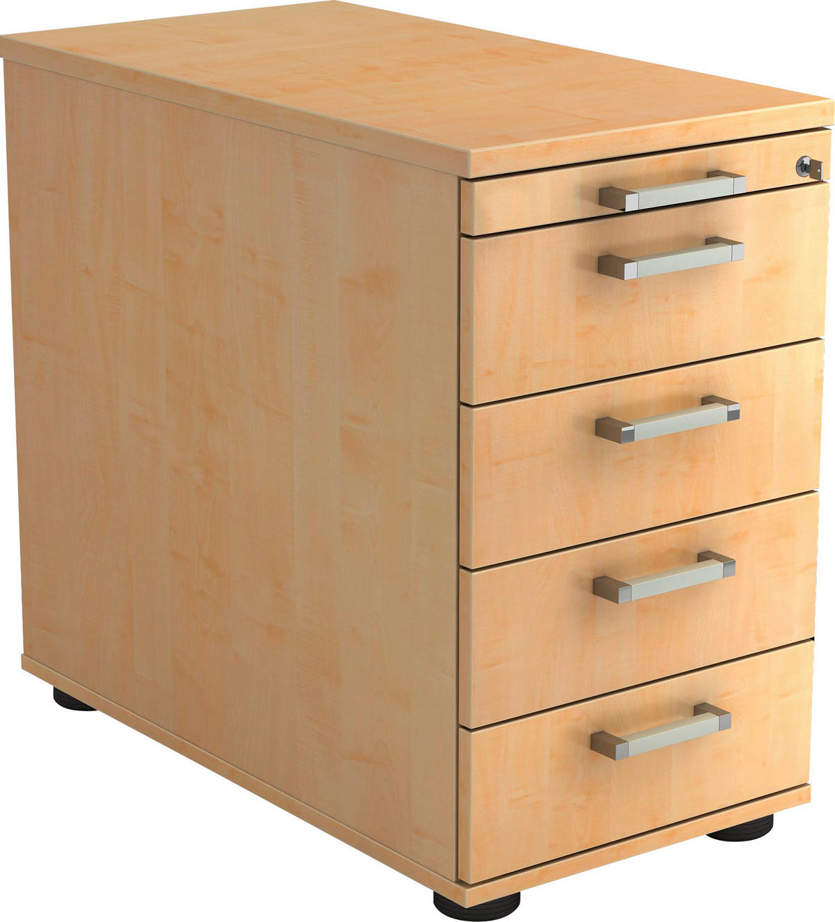 ANSTELLCONTAINER Ahornfarben  - Ahornfarben/Alufarben, KONVENTIONELL, Holzwerkstoff/Kunststoff (42,8/72-76/80cm) - Venda