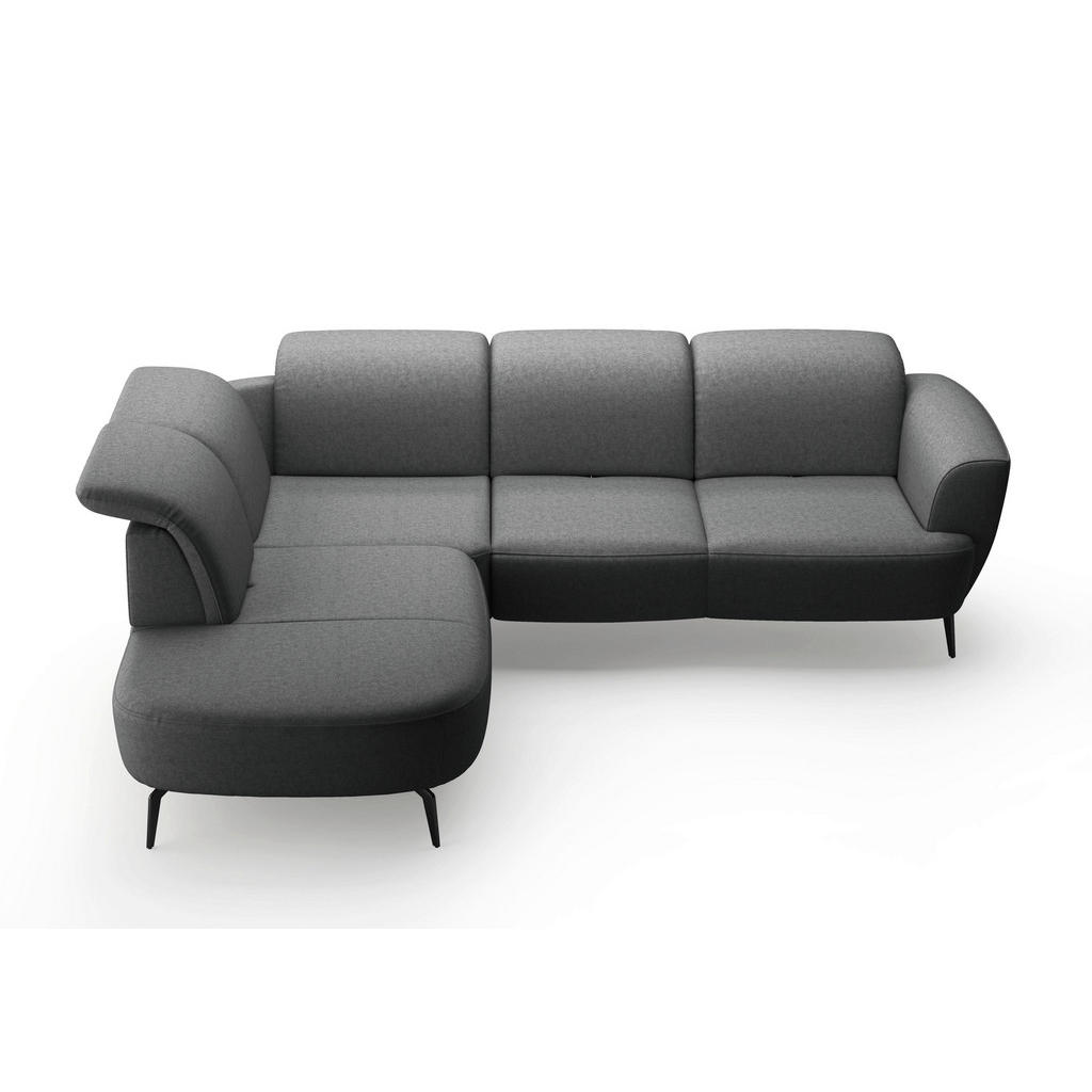 Thumbnail - Sit & More Ecksofa ZOE E, Dunkelgrau, Textil, 5-Sitzer, Ottomane links, L-Form, 300x267 cm, Goldenes M, Oeko-Tex® Standa...