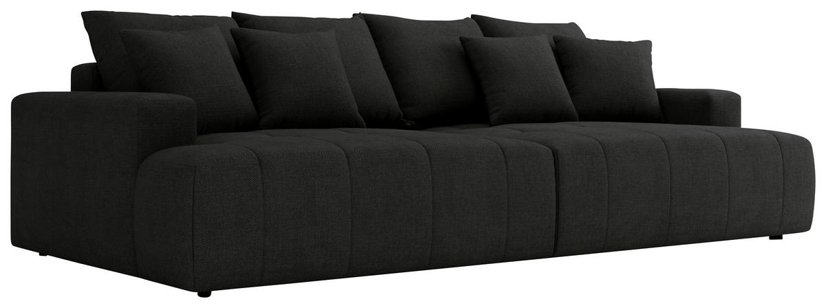 BIGSOFA ADELE Chenille Schwarz  - Schwarz, Design, Kunststoff/Textil (270/85/136cm) - Livetastic